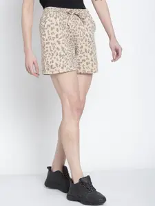 Rute Women Multicoloured Animal Printed Cotton Shorts