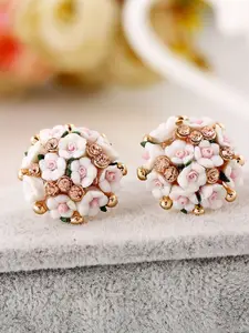 YouBella White Contemporary Studs Earrings