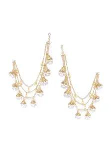 YouBella Gold-Plated & Off White Contemporary Ear Cuff Earrings