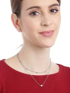 YouBella Silver-Plated Layered Necklace