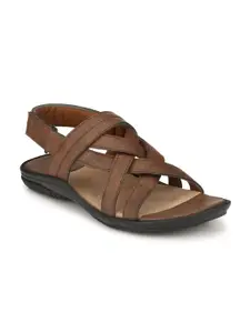 Azzaro Black Men Brown Comfort Sandals