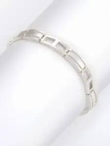 GIVA 925 Sterling Silver Rhodium Plated Jazzy Link Bracelet For Him, Adjustable