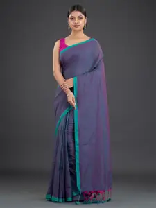 Arhi Mauve & Blue Pure Cotton Saree