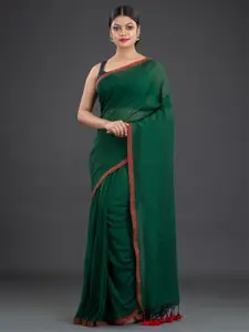 Arhi Green & Red Pure Cotton Saree