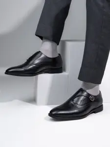 Alberto Torresi Men Black Solid Formal Slip-On