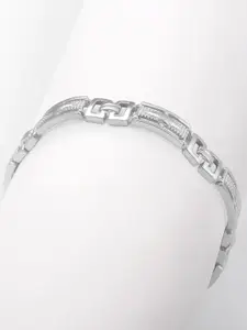 GIVA 925 Sterling Silver Rhodium Plated Classy Link Bracelet For Him, Adjustable