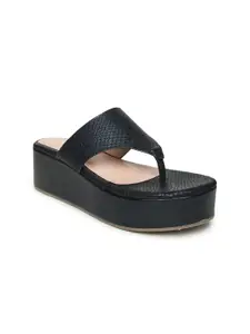 VALIOSAA Women Black Solid Flatform Heels