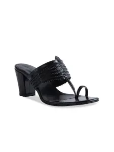ERIDANI Women Black Block Heels