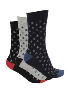 Alvaro Castagnino Men Pack Of 3 Patterned Calf-Length Socks