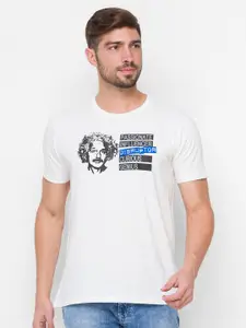 SPYKAR Men White Printed T-shirt