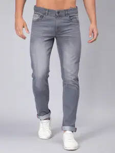 PEPLOS Men Grey Urban Slim Fit Heavy Fade Stretchable Jeans