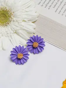 BEWITCHED Purple & Yellow Contemporary Studs Earrings