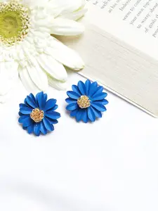BEWITCHED Blue Solid Contemporary Studs Earrings