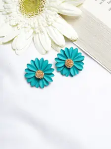 BEWITCHED Green Solid Contemporary Studs Earrings