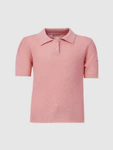 KIDS ONLY Girls Pink Polo Collar T-shirt