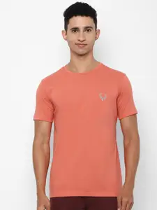 Allen Solly Sport Men Orange Pure Cotton T-shirt
