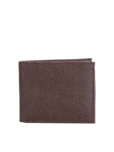 ZEVORA Men Brown Textured Leather Two Fold Wallet