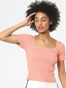ONLY Pink Ribbed Top