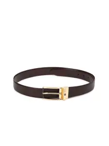 Louis Philippe Men Brown Textured Leather Belt