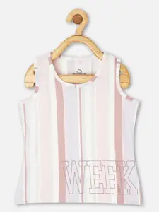 Sweet Dreams Girls Pink & White Striped T-shirt