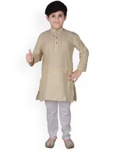 Pro-Ethic STYLE DEVELOPER Boys Beige Kurta with Pyjamas