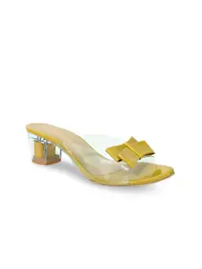 Glitzy Galz Women Yellow Block Peep Toes