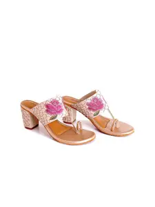 Sole House Women Pink Printed Wedge Heels