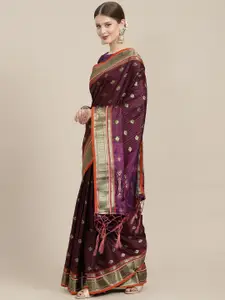 Satrani Purple Woven Design Saree