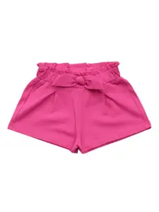 Lil Lollipop Girls Pink Pure Cotton Slip-On Shorts