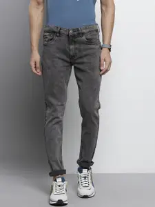 The Indian Garage Co Men Charcoal Slim Fit Stretchable Jeans