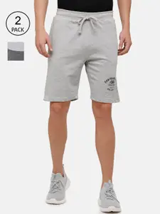 MADSTO Men Grey and Multicolor Colourblocked Pack of 2 Regular Shorts