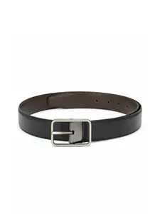 thickskin Men Black & Brown Textured Reversible Formal Belt
