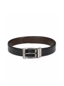 thickskin Men Black & Brown Textured Reversible Formal Belt