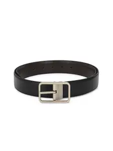 thickskin Men Black Textured PU Formal Belt