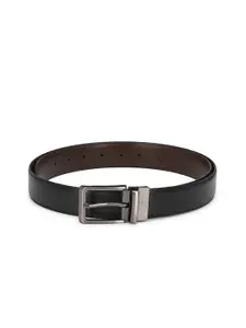 thickskin Men Black Textured Formal Belt