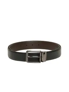 thickskin Men Black Textured Formal Belt