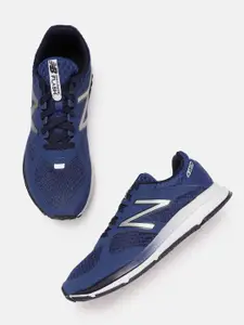 New Balance Men Navy Blue Woven Design Running Shoes
