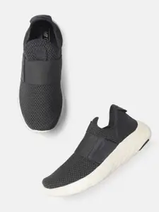New Balance Women Charcoal Grey Woven Design Slip-On Running Shoes