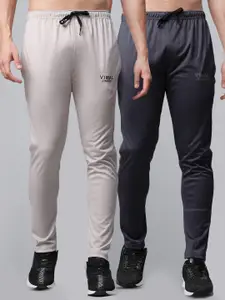 VIMAL JONNEY Men Pack Of 2 Grey & Cream Solid Track Pant