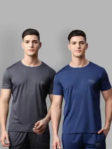 MACK JONNEY JONNEY Men Charcoal & Navy Blue 2 T-shirt