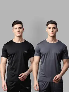 MACK JONNEY JONNEY Men Black & Charcoal Typography 2 T-shirt