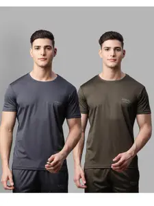 MACK JONNEY JONNEY Men Grey & Olive Green 2 T-shirt