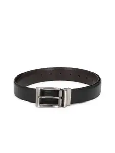 thickskin Men Black Textured Reversible Formal Belt