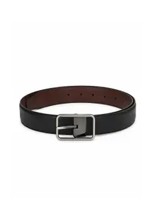thickskin Men Black Textured Reversible Formal Belt