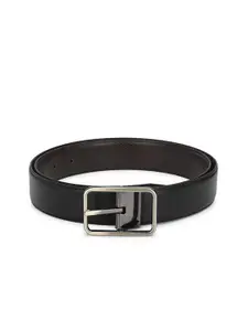 thickskin Men Black Textured PU Formal Belt