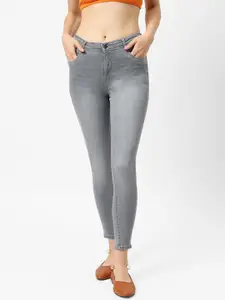 Kraus Jeans Women Grey Skinny Fit High-Rise Light Fade Jeans