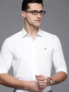 Allen Solly Men White Solid Regular Fit Semiformal Shirt