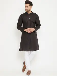 VASTRAMAY Men Black Kurta with Pyjamas