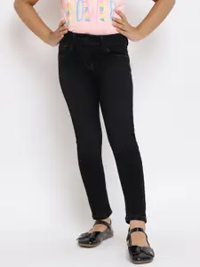 TALES & STORIES Girls Black Slim Fit Stretchable Denim Jeans