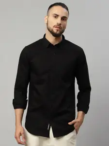 Rodamo Men Black Slim Fit Casual Shirt
